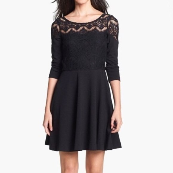 Lilly Pulitzer Black Fit & Flare Lace Dress - Picture 1 of 5